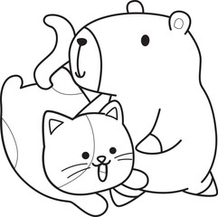 Illustrations of cute capybara character clip art for kids. Capybara 