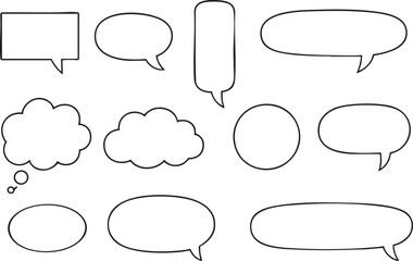Set of comic speech bubbles vector illustration for chat and communication designs
