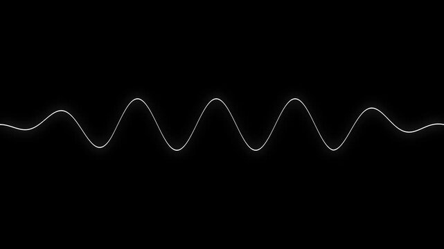 a drawn curves line is moving from left to right side. Cartoon animation of waving line thin left pin.