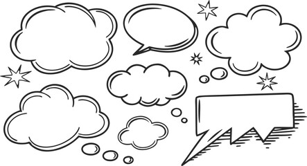 Set of comic speech bubbles vector illustration for chat and communication designs
