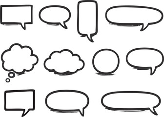 Set of comic speech bubbles vector illustration for chat and communication designs