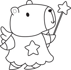 Illustrations of cute capybara character clip art for kids. Capybara 