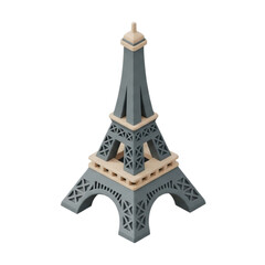 A miniature 3D model of the Eiffel Tower, a globally recognized landmark, perfect for illustrating travel and architectural themes © Tia