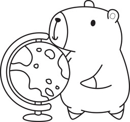Illustrations of cute capybara character clip art for kids. Capybara 