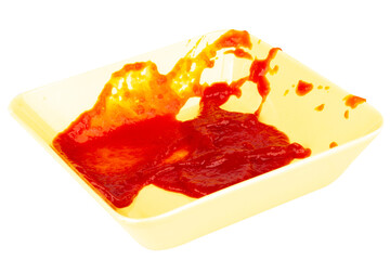 Ketchup splash plate yellow empty