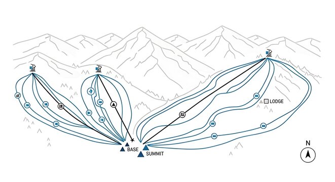 Ski Resort Map with Trails and Lifts ski map mountain