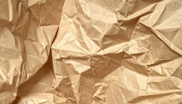 Texture de papier kraft brun froiss&eacute; et pli&eacute; en gros plan pour arri&egrave;re-plan