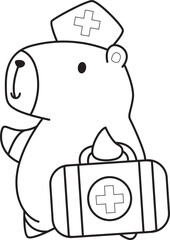 Illustrations of cute capybara character clip art for kids. Capybara 