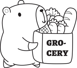 Illustrations of cute capybara character clip art for kids. Capybara 