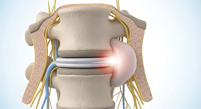 Herniated Disc Illustration: Spinal Anatomy and Pain