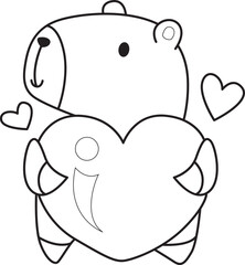 Illustrations of cute capybara character clip art for kids. Capybara 