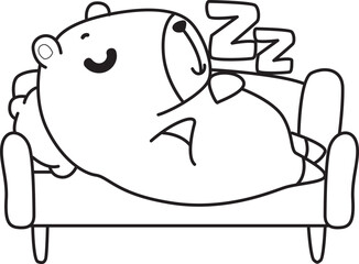 Illustrations of cute capybara character clip art for kids. Capybara 