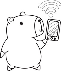 Illustrations of cute capybara character clip art for kids. Capybara 