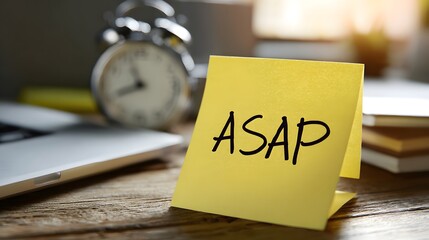 ASAP Reminder on Sticky Note for Urgent Task or Deadline.