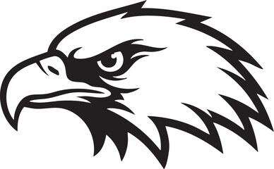 Fototapeta premium A majestic eagle head illustration showcasing sharp feathers and a strong beak from a side viewpoint