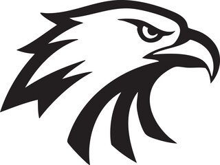 Obraz premium Illustration of a majestic eagle's head in profile, showcasing sharp talons and a powerful beak in a minimalist vector style