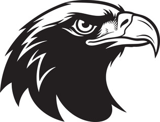 Fototapeta premium Eagle Head Illustration Featuring Sharp Beak and Feather Details in Black and White