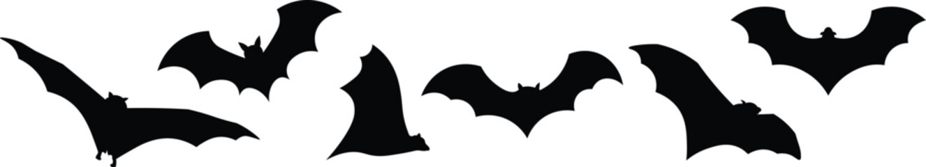Halloween Bat Black Vector. Flying Animal Scary Symbol Illustration
