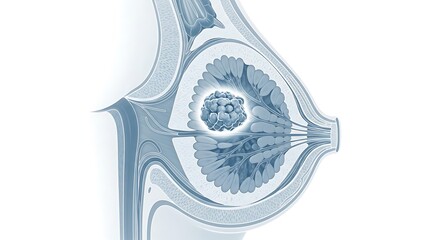 Breast Anatomy with Tumor Illustration