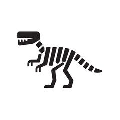 Dinosaur Skeleton Silhouette – Stylized Prehistoric Fossil Vector for Paleontology and Conceptual Art