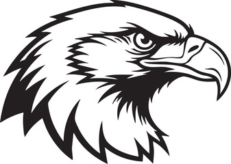 Obraz premium Detailed Illustration of an Eagle's Head Profile with Sharp Talons and Feathers