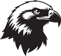 Obraz premium Majestic Eagle Head Emblem, Symbolizing Freedom, Power, and Vision in Black and White
