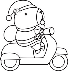 Illustrations christmas theme of cute capybara character clip art for kids. Capybara 