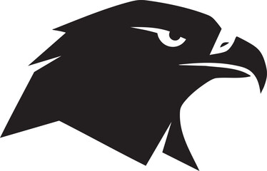 Obraz premium Black Eagle Head Silhouette - A Powerful and Symbolic Representation