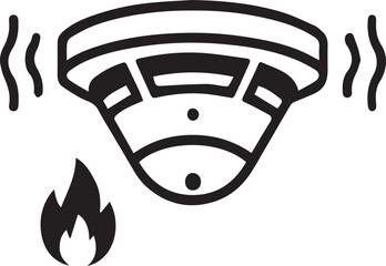 Smoke Detector Icon &ndash; Fire Safety Alarm Vector
