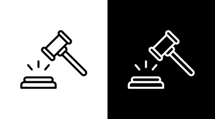 Gavel  White Icon Set Design