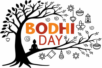 BODHI DAY vector illustration isolated on white background