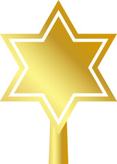 Star Tree Topper isolated on white background. Gold Christmas star set. Vector PNG JPG