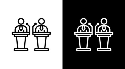 Debate Podium  White Icon Set Design