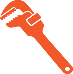 Pipe Wrench Icon &ndash; Adjustable Plumbing Tool Vector