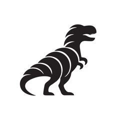Segmented T-Rex Silhouette – Abstract Dinosaur Vector with Curved Shapes for Modern Design and Branding