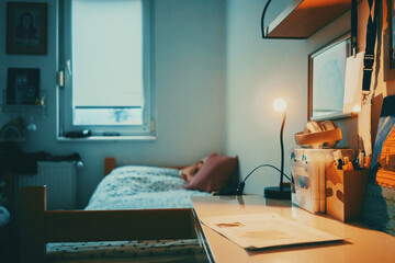 A lamp on the children's table