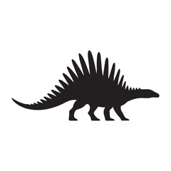 Stegosaurus Silhouette – Iconic Prehistoric Dinosaur Vector with Plates and Spiked Tail
