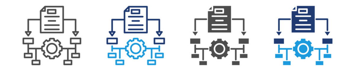 algorithms icon set multie style