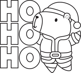 Illustrations christmas theme of cute capybara character clip art for kids. Capybara 