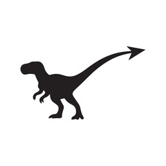 T-Rex Silhouette with Arrow Tail – Symbolic Dinosaur Vector for Directional or Conceptual Design Use