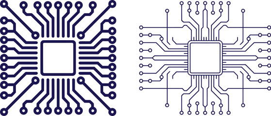 Obraz premium Microchip circuit illustration for tech concepts