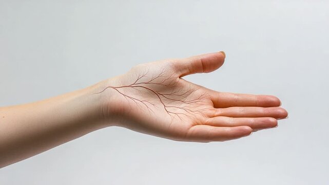 A close-up of a person's hand showing scratch marks