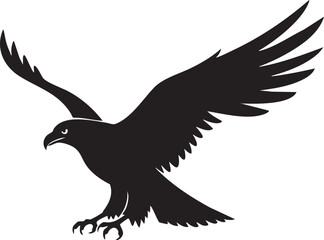 Obraz premium Silhouette of a soaring eagle with wings spread, symbolizing freedom, power, and vision in nature