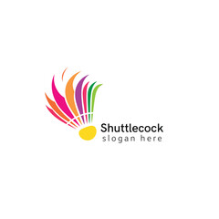Colorful shuttlecock logo isolated on is a vibrant and dynamic design that captures the essence of badminton with its playful and energetic feel