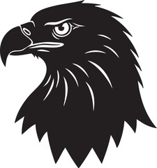 Obraz premium Silhouette of an Eagle Head A Majestic Symbol of Strength and Freedom in Vector Graphics