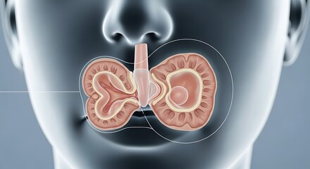 Sinus Anatomy Visualization: Medical Illustration of Nasal Passages