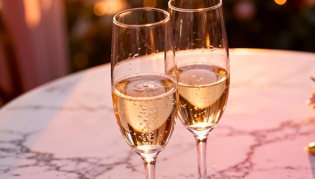 Elegant sparkling wine flutes celebrating a joyous occasion