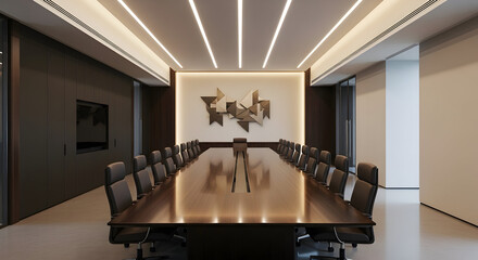 Sleek conference room with stylish decor perfect for closing deals and impressing clients during crucial business meetings today
