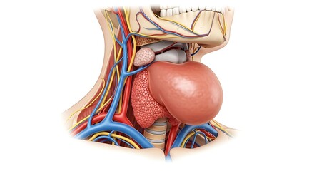 Enlarged Thyroid Gland: Anatomical Illustration
