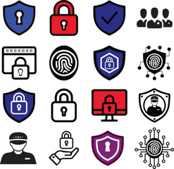 Digital Security and Privacy Icons Collection